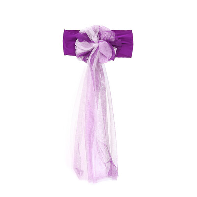 

10PCS Wedding Banquet Decorations Handmade Bow Elastic Spandex Organza Chair Cover Sashes Bows Events Supplies Party Decoration Ch