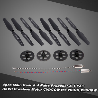 

4pcs Main Gear 4 Pairs Propeller CWCCW&1 Pair 8520 Coreless CWCCW Motor for VISUO XS809W XS809HW FPV Quadcopter