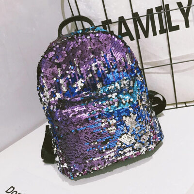 

Girls Sequins Backpack Glitter Bling School Travel Rucksack Handbag Shoulder Bag