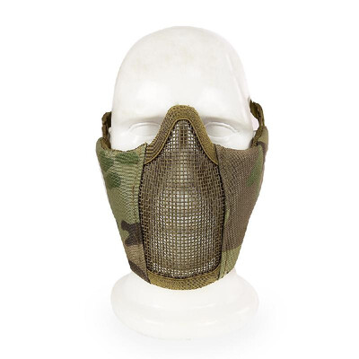 

Foldable Half Face Mask Protective Steel Mesh Mask Women Teenagers Metal Face Mask Paintball Gaming Hunting Training CS Gaming Mas