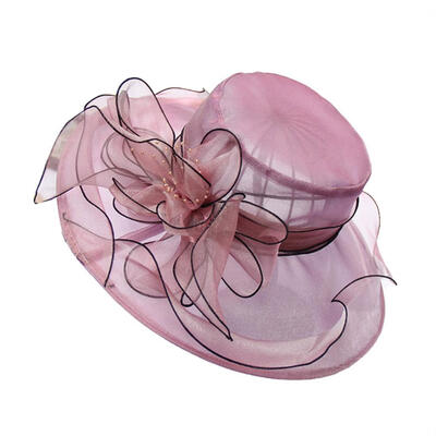 

Floral Organza Wide Brim Church Kentucky Derby Fascinator Lady Tea Party Sun Hat