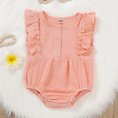 

Infant Baby Girl Kid Newborn Solid Ruffle Romper Bodysuit Sunsuit Outfits