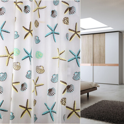 

Sea Shell Sea Star PEVA Bathroom Waterproof Mildew Proof Shower Curtain
