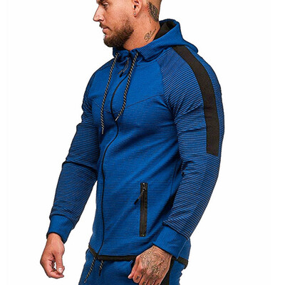 

Toponeto Men Autumn Long Sleeve Patchwork Hoodie Hooded Sweatshirt Top Tee Outwear Blouse