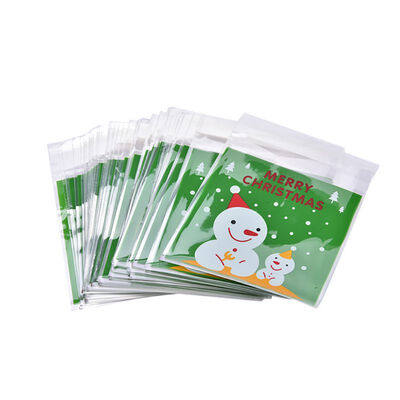 

100pclot Cute Cartoon Gifts Bags Christmas Cookie Packaging Self-adhesive Plastic Bags For Biscuits Birthday Candy Cake Package