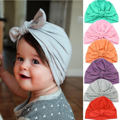 

Newborn Baby Bowknot Beanie Toddler Kids Bow Knot Hat Warm Rabbit Ear Cap Soft