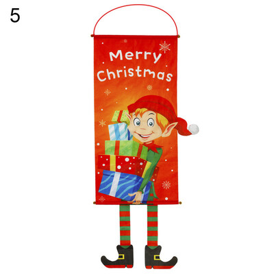 

Merry Christmas Garden Flag Tree Snowman Santa Hanging Party Wall Window Decor