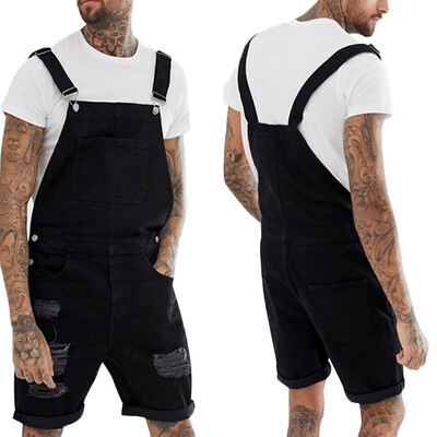 

Gobestart Mens Plus Pocket Jeans Overall Jumpsuit Streetwear Overall Suspender Pants