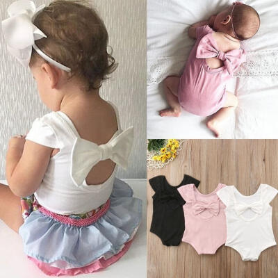 

Fashion Back Bowknot Newborn Baby Girls Romper Bodysuit Sunsuit Jumpsuit Outfits Clothes