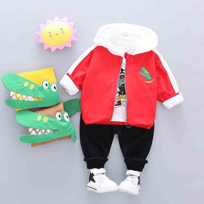 

Autumn Baby Boy Girl Long Sleeve Cartoon Print T-shirt Hoodie Dinosaur Sweatshirt Trousers Casual Outfits