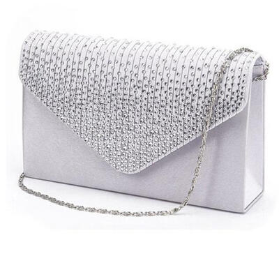 

Women Bridal Satin Diamante Clutch Bag Lady Party Prom Envelope Bags Evening Handbags Female Shoulder Crossbody Bags Bolsa T10