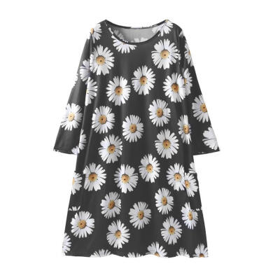 

Spring Family Matching Clothes Mother Daughter Kids Floral Print Dresses