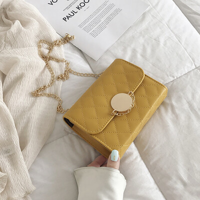 

Casual temperament Sen wild slanting small square bag 2019 new Korean fashion simple rhombic chain shoulder bag