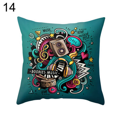 

Rock&Roll Guitar Music Pillow Case Cushion Cover Sofa Bed Car Office Decor