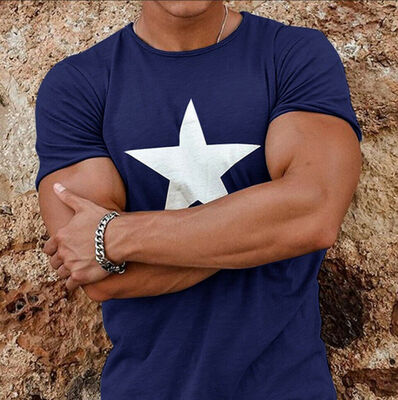 

Summer Mens Slim Short Sleeve T-Shirt Casual Sports Fitness Muscle T-Shirt