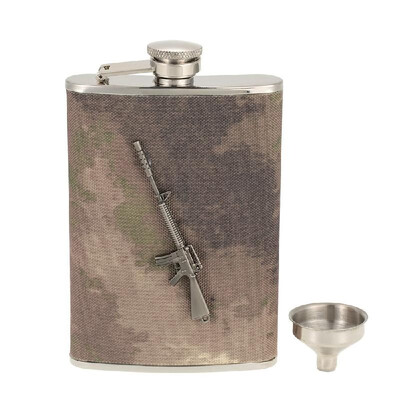 

Outdoor Camping Stainless Steel Hip Flask with Small Funnel Alcohol Liquor Wine Flagon Mens Gift