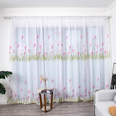 

Gobestart Leaves Curtain Tulle Window Treatment Voile Drape Valance 1 Panel Fabric