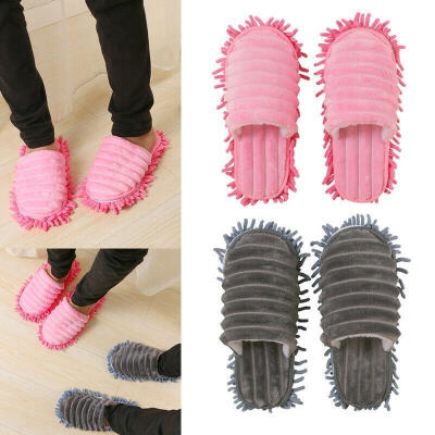 

A pair Mop Slippers Lazy Floor Foot Socks Shoes Quick Polishing Cleaning Dust