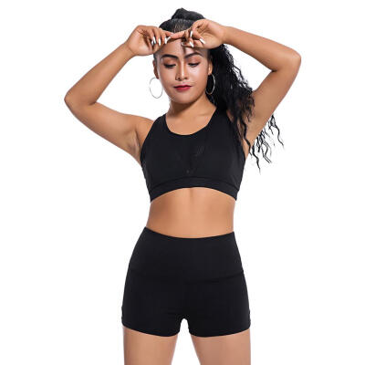 

2pcs Women Fitness Yoga Suit Workout Sports Crop Bra Sexy Tops Shorts Set