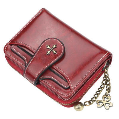 

Women Wallet PU Foldable Short Zipper Coin Purses Clutch Card Phone Holder