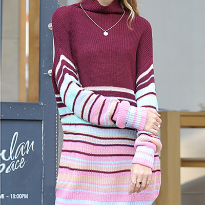 

Tailored Womens Ladies Winter Sexy Slim Long Sleeve Slah Neck Knitwear Dress