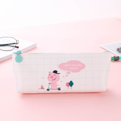 

Toponeto Small Pig Chic Canvas Pen Box Pencil Case Bag Storage Pouch Stationery School