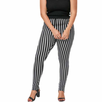 

Tailored Women Plus Size Stripe Elastic Leggings Sexy Sport Pants Sport Pants