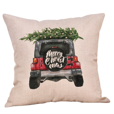 

Siaonvr Merry Christmas Pillow Cases Cotton Linen Sofa Cushion Cover Home Decor