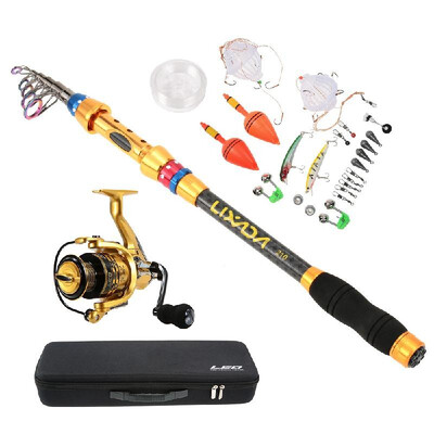 

Lixada Portable Lure Rod Set Spinning Rod&Fishing Reel Combos Full Kit Telescopic Fishing Rod Pole with Reel Line Lures Hooks