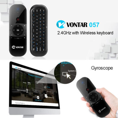 

VONTAR Mini Air Mouse Rechargeable English Russian Wireless Keyboard Remote Control For Windows Android TV Box PC Gamer