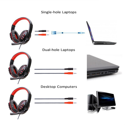 

SY733MV Wired Computer Gaming Headphones Over-ear Game Headset With Microphone AUXUSB Port Volume Control for PC