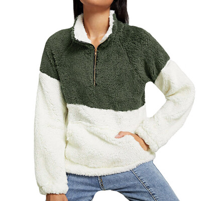 

Nomeni Womens Plush Autumn Winter Tops Oversize Fluffy Fleece Sweatshirt Outwear