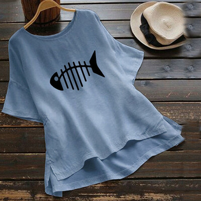 

New Women Short Sleeves Gradient Tops Ladies Summer Holiday Beach T Shirt Blouse