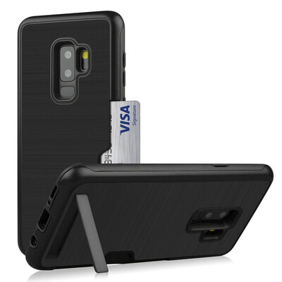 

Bumper Case Samsung Galaxy S9 S9 Plus Card Holder Stand Cover Samsung SM G965FDS G9650DS G965F G965N G965W G965U Armor Case