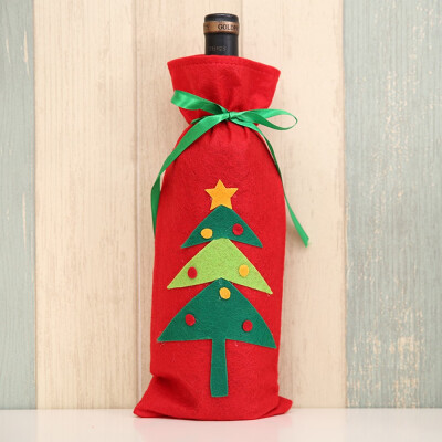 

Toponeto Red Wine Bottle Cover Bags Decoration Home Party Santa Claus Christmas