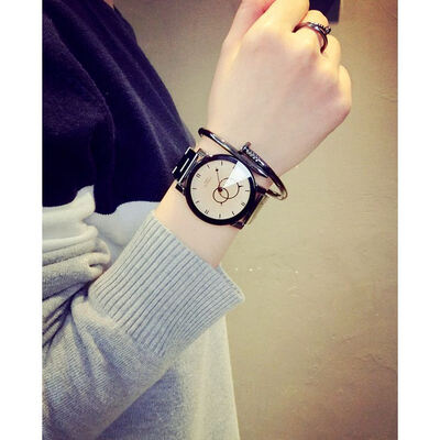 

Simple waterproof large dial watch student creative Harajuku style couple on quartz watch