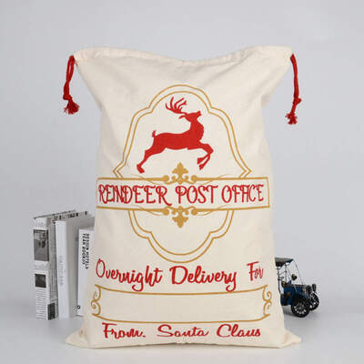 

New Year Gift Santa Sacks Large Santa Claus Bag Merry Christmas Santa Sack Canvas Gift Bags Drawstring Cotton Stockings