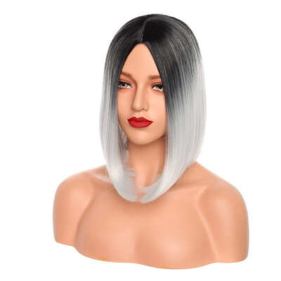 

12 Inches Ombre Wigs Short Bob Hair Wigs Synthetic Cosplay Daily Party Wig for Women
