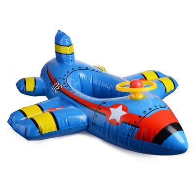 

Gobestart Baby Aircraft Motorboat With Steering Wheel Floating Ride-On Seat Boat Swimming