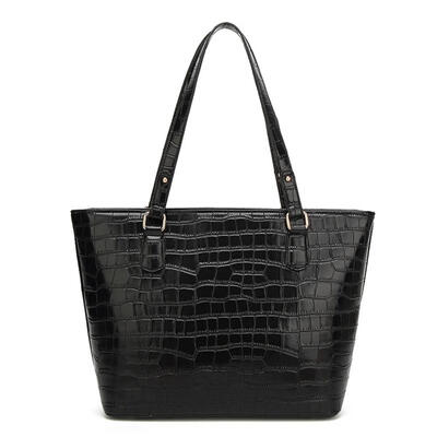 

Solid Color Alligator Pattern Shoulder Handbags Women Leather Large Totes