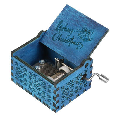 

Retro Wooden Merry Christmas Music Box Storage Box Ornament Gift Decoration