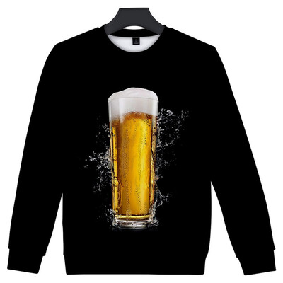 

Toponeto Mens Casual Long Sleeve Beer Festival New Style 3D Printing O Neck Shirt