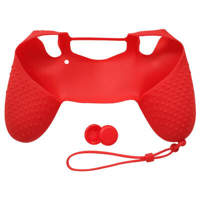 

Silicone Anti-slip Grip Handle Cover Lanyard 2 Thumbstick Caps for Sony PS4
