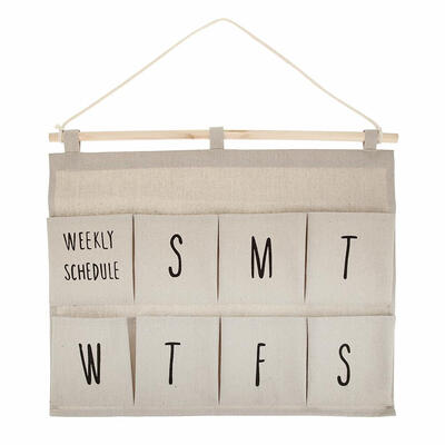 

8 Pocket Cotton Linen Wall Hanging Storage Bag Wardrobe Cosmetic Hang Pouch