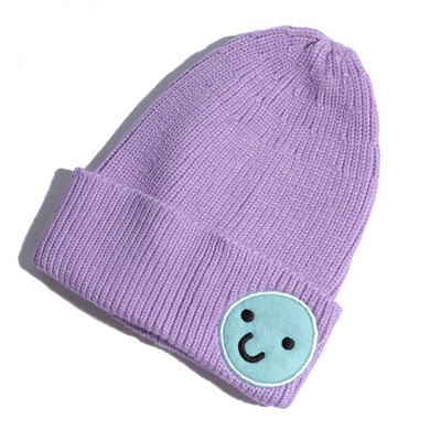 

Hat Lady Korean Outdoor Knitted Cap Autumn&Winter New Kind of Smiling Face Lovely Wool Cap Korean Ear Protector Head Cap Male