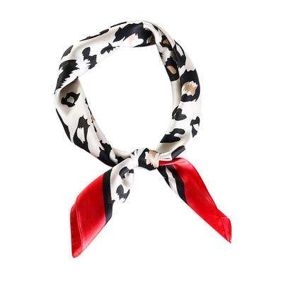 

Fashion Women Silk Shawl Geometric Print Square Scarf Neck Hair Tie Band