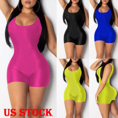 

Short Romper Jumpsuit Leotard Sleeveless Top Women Stretch Blouse Lady Bodysuit