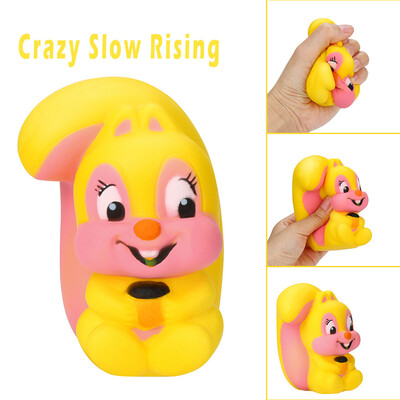 

YIWULACute Squirrel Squeeze Toy Slow Rising Cream Scented Stress Reliever Toy