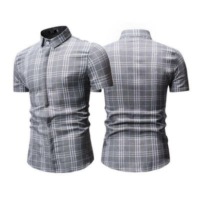 

Men Short Sleeve Button Down T-shirt Tops Slim Fit Casual Dress Stylish Shirts