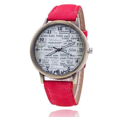 

Retro canvas simple garble straps graffiti watches Korean denim personality male&female students couple table